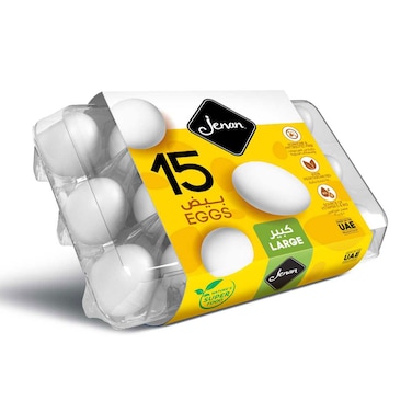 جنان بيض أبيض كبير 15 قطعة