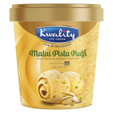 Kwality Malai Pista Kulfi Ice Cream, 1L