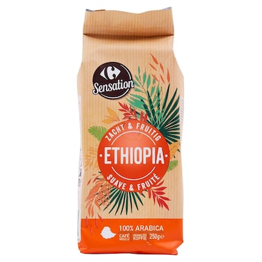 Carrefour Sensation 100% Arabica Ethiopia Ground Coffee, 250g