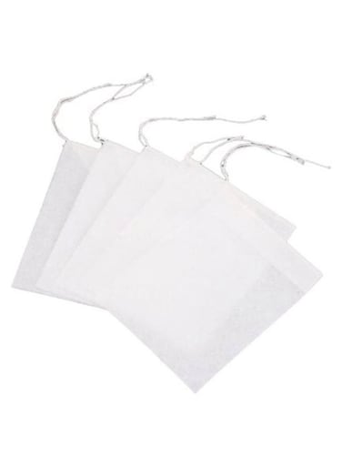 100-Piece Tea Bag With String Heal Filter White