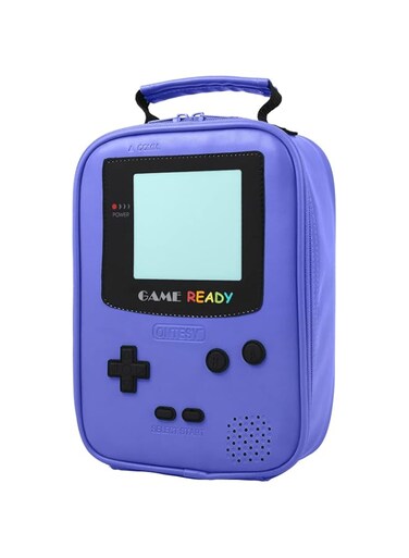 ONTESY Boys Lunch Bag Game Console Leather Reusable Lunch Bag Waterproof Thermal Insulated Mini Cooler for Boys Girls Kids Toddlers Teens for Picnic School Daycare (Blue)