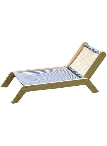 TOMVAES Cat Beach Bed, Recliner Cat Bed, Kittens Hammock, Cat Hammock Nest Beds, Raised Bed Wooden Cat Chair with Scratcher, Wooden Cat Beach Chair for All Seasons