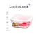 LocknLock 930ml Oven-Safe Borosilicate Glass Square Container with Airtight Lid - Microwave, Freezer, and Dishwasher Safe