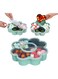 Divided Serving Tray with Lid and Handle, Snack Box Container Snackle Box Container for Portable Snack Platter, Charcuterie Organizer for Fruit Candy Veggie, Perfect for Party Travel Picnic (Green)