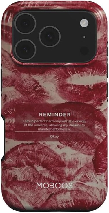 جراب Mobcos Reminder Premium لهاتف iPhone 17 Pro Max، متوافق مع غطاء صلب مزدوج الطبقات مع حماية من السيليكون - غطاء مقاوم للخدوش والصدمات