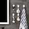 Marrkhor 3-Piece Self Adhesive Hooks White, Plastic Wall Hooks Self Adhesive White Hooks Wall Hanging Hooks Stick on Oval Hooks Seamless Hooks Towel Hooks Heavy Duty Sticky Hooks