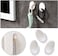Marrkhor 6-Piece Self Adhesive Hooks White, Plastic Wall Hooks Self Adhesive White Hooks Wall Hanging Hooks Stick on Oval Hooks Seamless Hooks Towel Hooks Heavy Duty Sticky Hooks