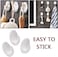 Marrkhor 6-Piece Self Adhesive Hooks White, Plastic Wall Hooks Self Adhesive White Hooks Wall Hanging Hooks Stick on Oval Hooks Seamless Hooks Towel Hooks Heavy Duty Sticky Hooks