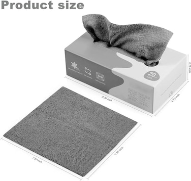 Marrkhor 2-Pcs Tissue Box for Home and Office Use,Microfiber Cleaning Cloths for Home, Kitchen, Bathroom