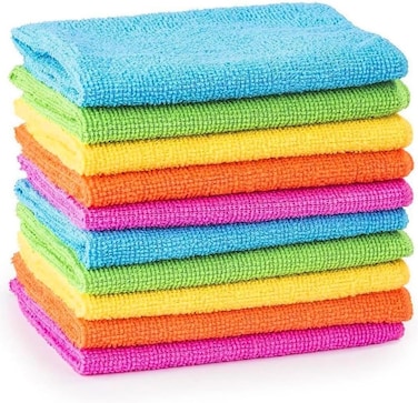 Markhor 10-Piece Microfiber Cleaning Cloths Dusters Car, Bathroom, Polish Towels Multi Colors