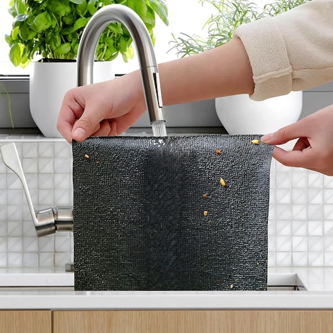 Marrkhor 2-Box Microfiber Cleaning Cloth Removable Rag Reusable Cloth Tea Towel Hand Towel Washcloths Strong Absorbent Decontamination for Home Kitchen Cleaning