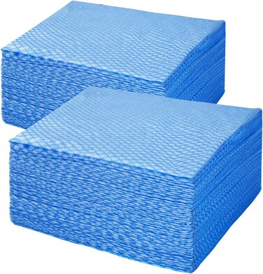 Marrkhor 100-Piece Disposable Kitchen Dish Cloths Heavy Duty Reusable Cleaning Wipes Household Towels Dish Rags for Kitchen-Blue