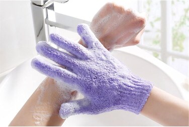 Marrkhor 1-Pair Shower Exfoliating Bath Gloves Nylon Body Stain Exfoliator
