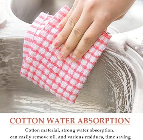 Markhor 4-Piece Kitchen Dish Cotton Cloths, Absorbent Kitchen Towels, Lint-Free Cotton Cloth for Cleaning Dishes, Household Towel