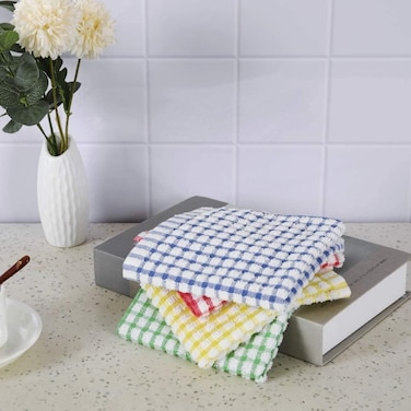 Markhor 4-Piece Kitchen Dish Cotton Cloths, Absorbent Kitchen Towels, Lint-Free Cotton Cloth for Cleaning Dishes, Household Towel