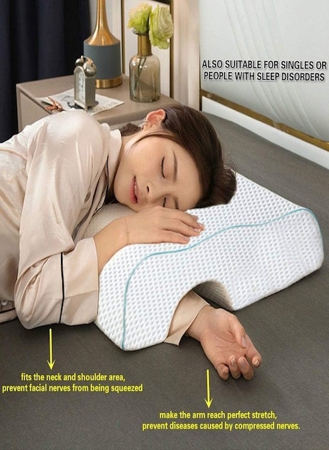Marrkhor Pillow, Pair Cushion, Domed Hugging Pillow with Slow Rebound Memory Foam for Arm Rest, Anti-Pressure Hand Pillow for Couple Sleeping Dinner Break Home