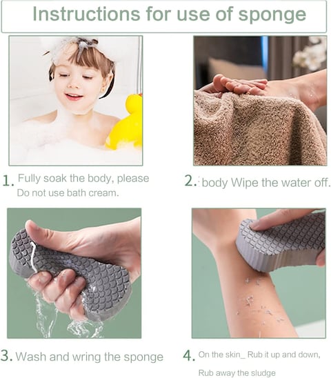 Marrkhor 4-Pcs Super Soft Exfoliating Bath Sponge - Ultra Soft 3D Cartoon Embossing Magic Bath Sponge, Body Scrubber for Smooth, Healthy Skin, Gentle and Reusable Multicolor