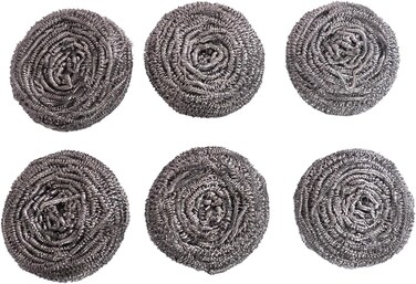 Marrkhor 6-Pcs Stainless Steel Scrubber Heavy-Duty Cleaning Pads for Kitchen, Pots, Pans, Grills, and More, Rust-Resistant &amp; Durable Cleaning Solution