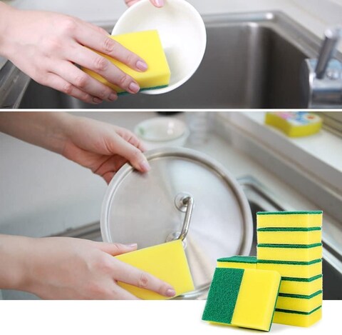 Marrkhor Dishwashing Sponge Pack Of 10 - Kitchen Cleaning Sponge - Scouring Pad