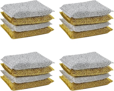 Marrkhor 16-Piece Non-Scratch Scrub Sponges Pads, Cleaning Scrub Sponge, Dish Wash Sponge, Kitchen Sponge, Multi-Use Heavy Duty Scrub Sponge.