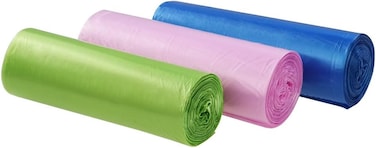 Marrkhor 3 Gallon Small Trash Bags, Colorful Garbage Bag, 60 Counts/ 3 Rolls
