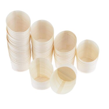 Marrkhor 36-Piece Disposable Bamboo Snacks Holder