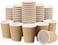 Marrkhor 25-Piece Brown Disposable Ripple Insulated Coffee Cups - Hot Beverage Corrugated Paper Cups (12 oz.)