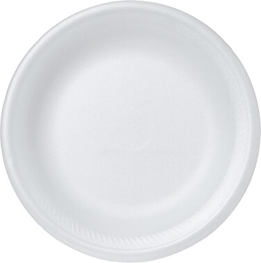 Marrkhor 50-Piece Disposable Round Foam Plate 9 inches white Pack