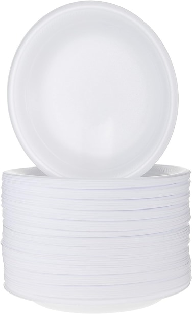 Markhor Disposable Round Foam Plate 9 Inches White, 25 Pieces