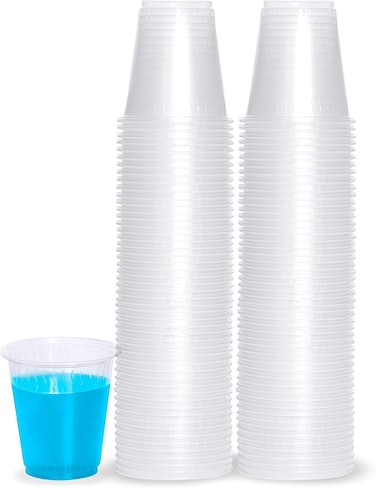 Marrkhor 200-Piece 3 oz Disposable Plastic Medium Weight Clear Drinking Cups