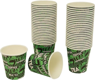 Marrkhor 200-Piece Paper Coffee Cups 65ml Eco Friendly Biodegradable Disposable Cups Small Takeaway Hot Drinks