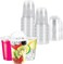 Marrkhor 100-Piece Plastic Cups With Dome Lids 08 oz Clear Plastic Cups Milkshake Cups With Dome Lids with Tight Lid Grip PET Crystal Clear BPA Free