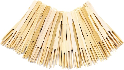 Marrkhor 200-Piece 3.5 Inch Bamboo Party Forks Mini Forks Buffet Fruit Picks,Eco-Friendly and Disposable for Home and Catering