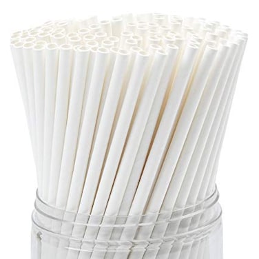 Marrkhor 500-Piece White Drinking Paper Straws, Food Grade Refining Of Original Wood Pulp Paper Food Grade Health for Household