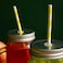Marrkhor 100-Piece Yellow And White Paper Drinking Straws, Original Wood Pulp Paper,Paper Straws for Birthday,Wedding,Baby Shower,Juice, Shakes
