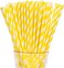 Marrkhor 300-Piece Yellow And White Paper Drinking Straws, Original Wood Pulp Paper, Paper Straws for Birthday,Wedding,Baby Shower,Juice, Shakes