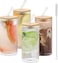 Marrkhor Reusable Glass Bent Straws, 8-Pieces Drinking Straws with 1 Cleaning Brush, Dishwasher Safe for Shatter Resistant, Eco Friendly Reusable Straws - Multicolor
