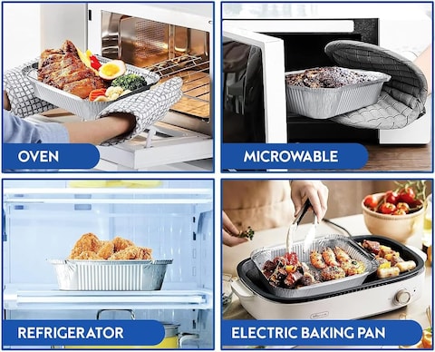 Marrkhor 50-Pieces Aluminium Food Containers with Lids