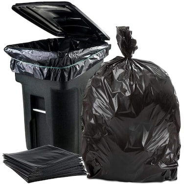 Markhor 65-Piece Extra Large Garbage Bags Garbage Dustbin Bags for Packing Garbage Bag For Packaging, dustbin, Biodegradable, black-80 Gallon 10kg (120cm X 140cm)