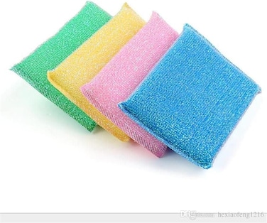 Marrkhor 4-Piece Kitchen Cleaning Sponge, Non-Scratch Double-Sided Scrubber Sponge Brush for Dishes Sink and Bathroom Efficient Scouring Pad for Pot, Pan, Household Cookware