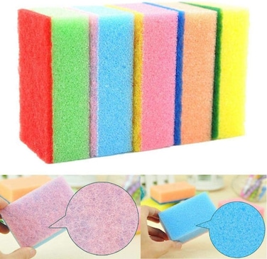 Marrkhor 10-Piece Sponge Cloth Scouring Pad Dishwashing Sponge Tools Color Kitchen Wash Cleaning Wipe Pot Brush Random Cotton Kitchen