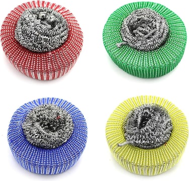 Marrkhor 2-Piece Steel Scrubbing Pads for Kitchen &amp; Bathroom Multicolor