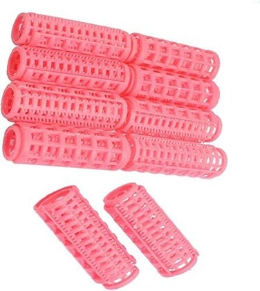Marrkhor 10-Piece Hair Stylish Curler Roller Plastic Roller - light pink