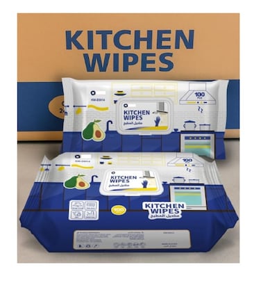 Marrkhor Kitchen Cleaning Wet Wipes 2-Pack (200 Count) Cleaning Wet Wipes For Kitchen, Oven, Powerful Cleaning &amp; Strong Oil Removal Safe on Skin