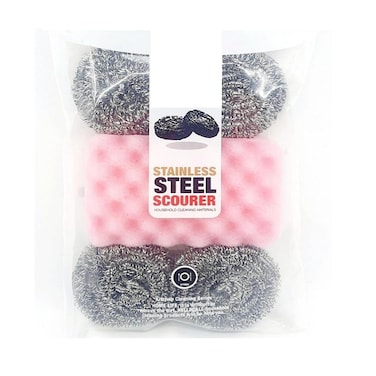 Marrkhor Stainless Steel Scourers Set Are Used For Heavy-Duty Cleaning, Particularly For Removing Stubborn Grime And Burnt-on Food From Cookware And Surfaces
