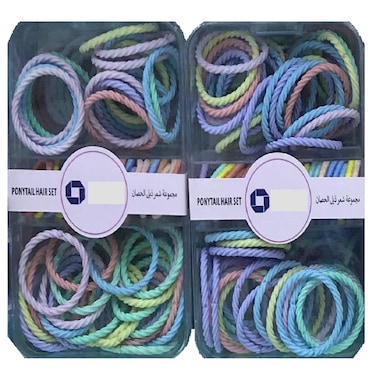 Marrkhor 1-Box Ponytail Set Soft Cotton Toddler Hair Ties for Girls and Kids, Multicolor Seamless Hair Bands