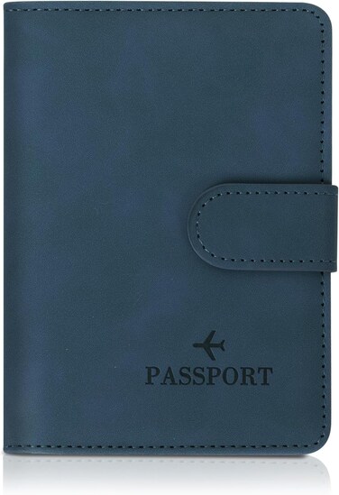 Marrkhor Travel Passport Holder, Leather Passport Wallet, Travel Wallet for Passport, Sim Card, Credit Cards, ID Card, Boarding Pass