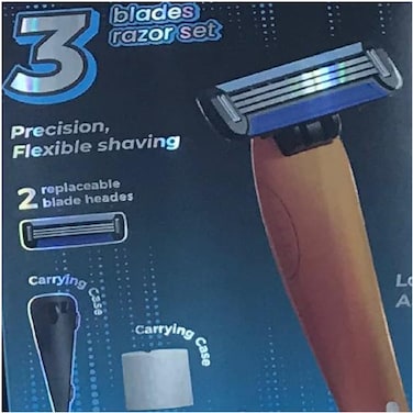 Marrkhor 3 Blades Razor Set Easy Close Shave 2 Replaceable Blade Heads Precision Trimmer Blade For Men and Women