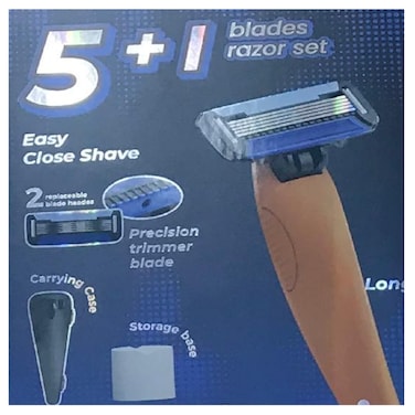 Marrkhor 5+1 Blades Razor Set Easy Close Shave 2 Replaceable Blade Heads Precision Trimmer Blade For Men and Women