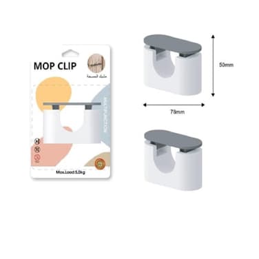 Marrkhor 2-Piece Mop Clip Hook Holder- Load Capacity 5 KG